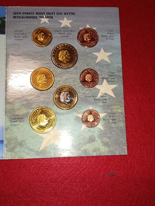 Carteira de Ensaio Moedas Euro Antilhas