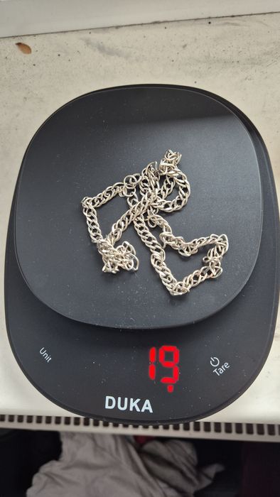 Srebrny gruby łańcuszek pancerka długość 50cm