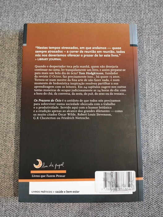 Livro "os prazeres do Ócio" Tom Hodgkinson