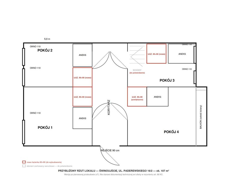 107 m²| Świnoujście Centrum | 4,20 m wysokości |3 strategie biznesowe|