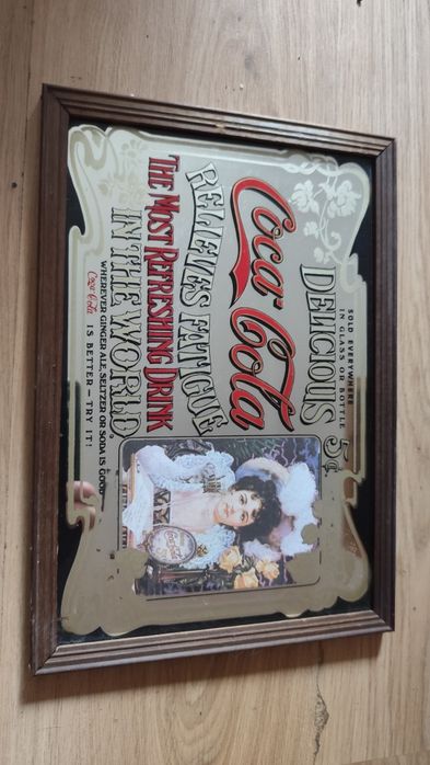 Lustro reklamowe coca-cola w stylu retro