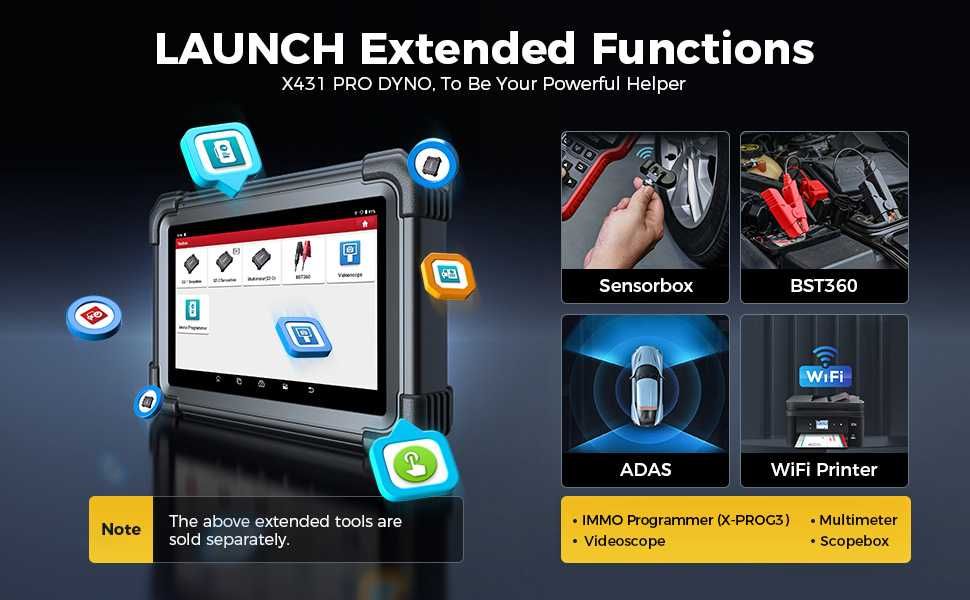 Máq. diagnostico auto - Launch X431 PRO DYNO  8 polegadas  - Nova