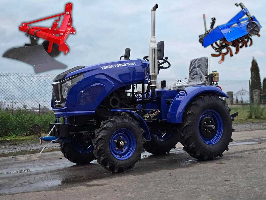 Мототрактор минитрактор TERRA FORCE 251 3точка, польський плуг, фреза
