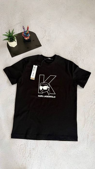 Чоловіча мужская футболка  KARL LAGERFELD  Black White
