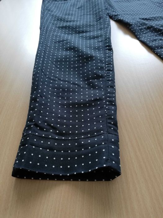 C&A czarne cygaretki w białe grochy /kropki 36