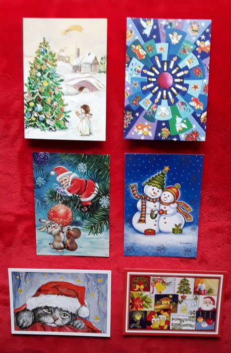 Conjunto de 6 postais de Natal, novos!