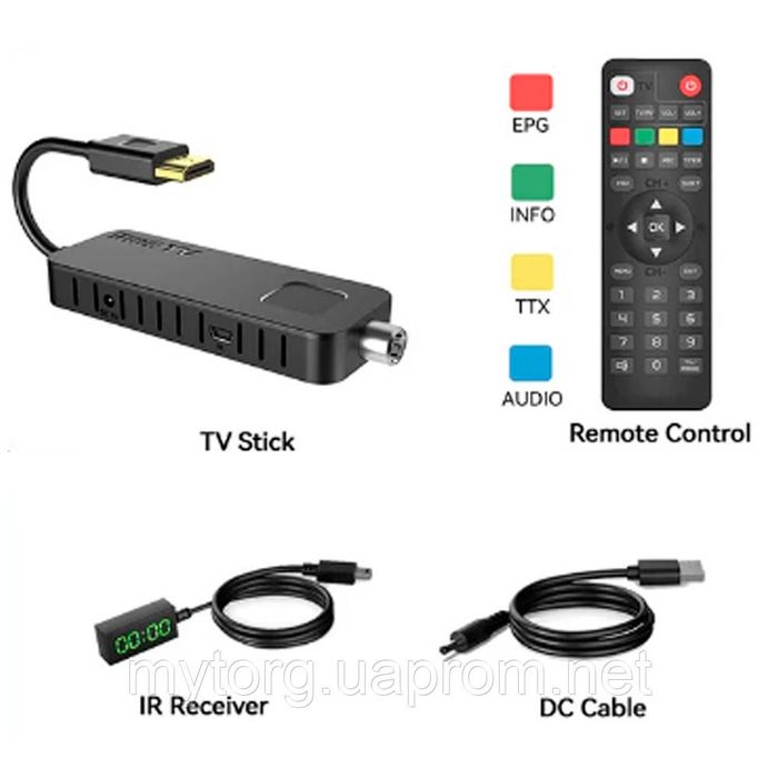 ТВ-тюнер DVB-T2 DVB-C Dolby Audio H.265/HEVC UBISHENG U3mini Чорний