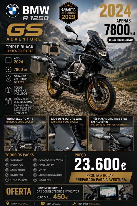 BMW GS Adventure Triple Black 2024 - 7800km