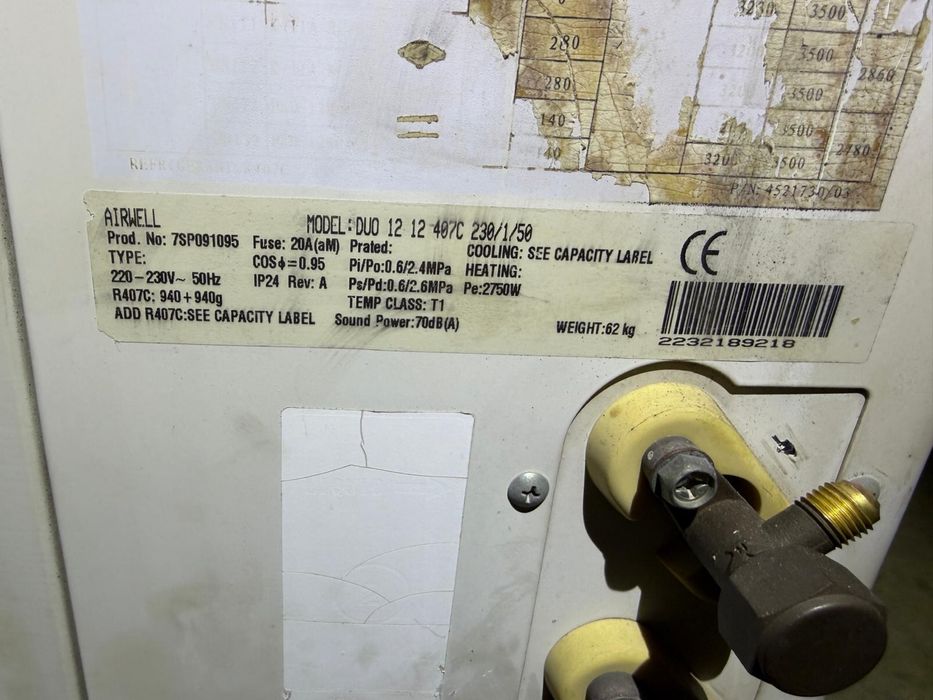 Klimatyzator klimatyzacja Airwell MODEL: DUO 12 12