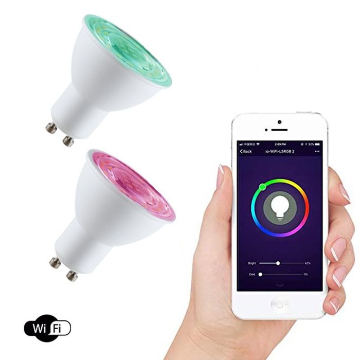 Pack 10 - Lâmpadas LED RGB - CCT (Cores + Branco) Inteligente GU10 Sma