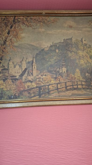 Картрна, класичний панорамний вид на Зальцбург (Австрія) та середньовічну фортецю Гоензальцбург