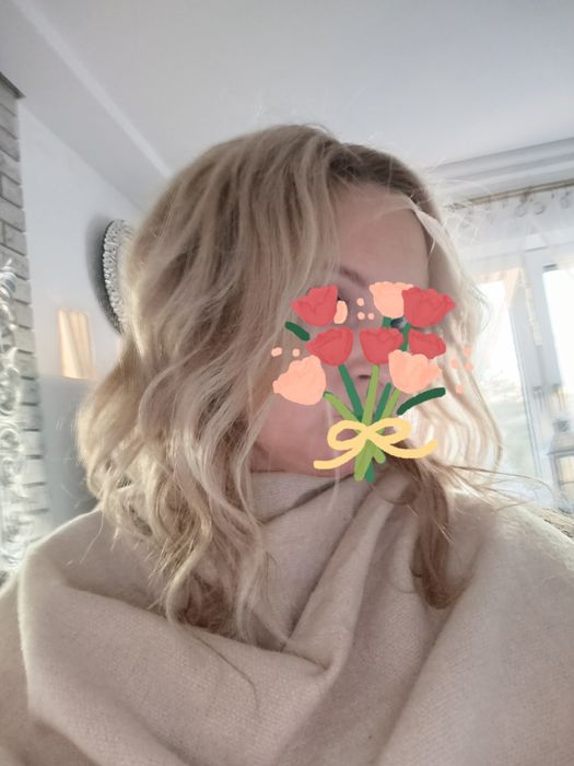 Peruka włosy blond z odrostem  100% naturalne