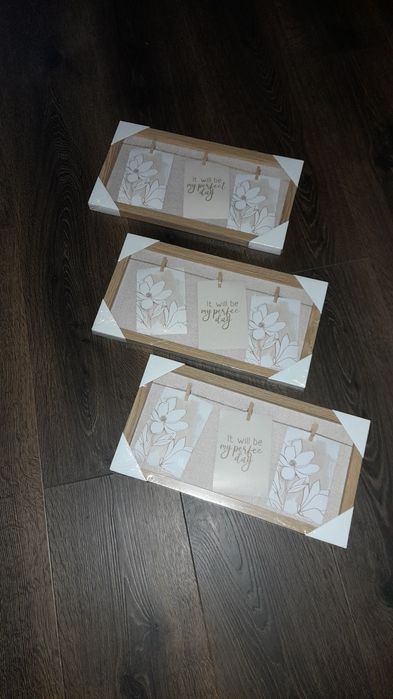 Nowe 3 ramki na zdjęcia na ścianę wym.23/43 cm. Prezent