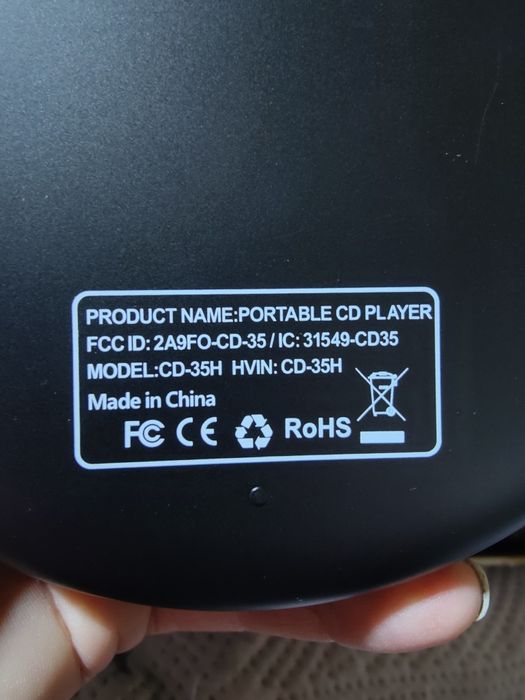 АКЦІЯ!!!  Портативный CD-плеер с Bluetooth 5.1 CD-35 черный с FM-транс