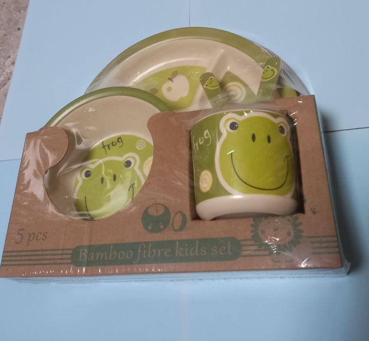 Посуд дитячий бамбук Жаба 5пр