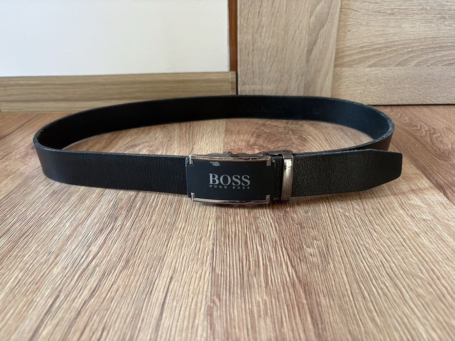 Pasek Hugo Boss męski skórzany czarny