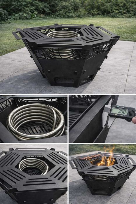 Palenisko z funkcją grzania wody do jacuzzi basenu  bani + grill