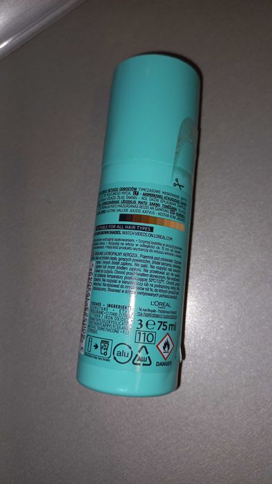 Loreal magic retouch Spray do retuszu odrostów ciemny brąz.