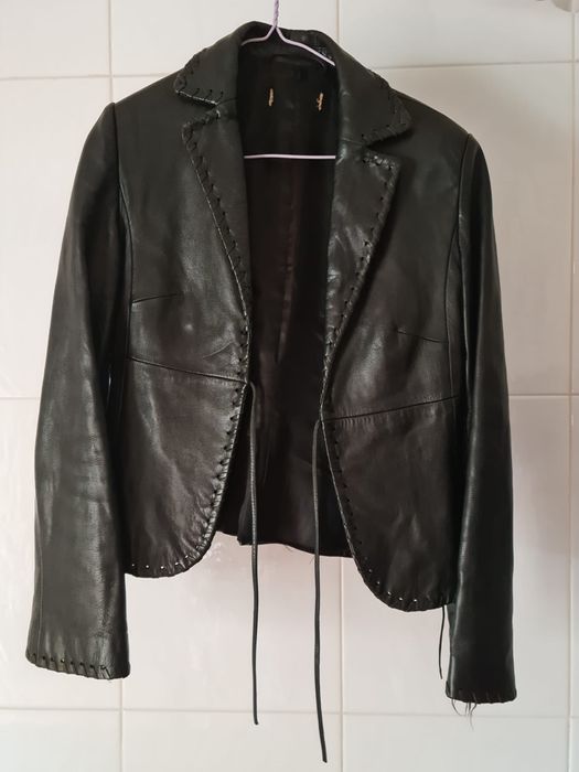 Blusão de pele genuína preto