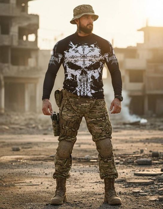 Тактичний військовий Рашгард Odin / рашгард punisher / рашгард Voron