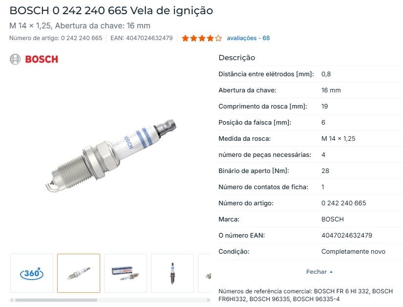 Velas de ignição Bosch