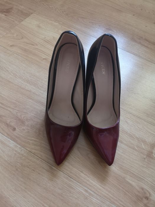 Szpilki Vices 37 eleganckie bordowe czarne