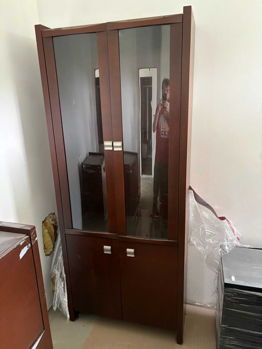 Meble Bellagio – komplet 3 szt. | witryna + 2 komody | ciemny brąz
