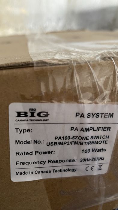 Підсилювач BIG PA100 MP3/FM/BT REMOTE