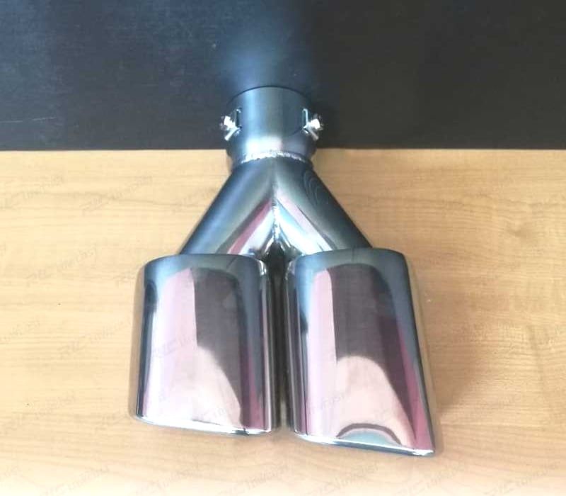 PONTEIRA DE ESCAPE DUPLA RECTANGULAR EM INOX UNIVERSAL
