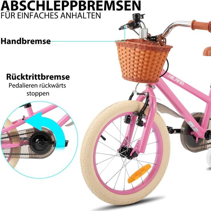 HILAND rower dziecięcy 16", dla dziewcząt