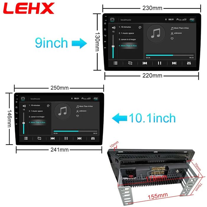 Магнітола память 4/64 універсальна 10 і 9 дюймов Android Автомагнитола