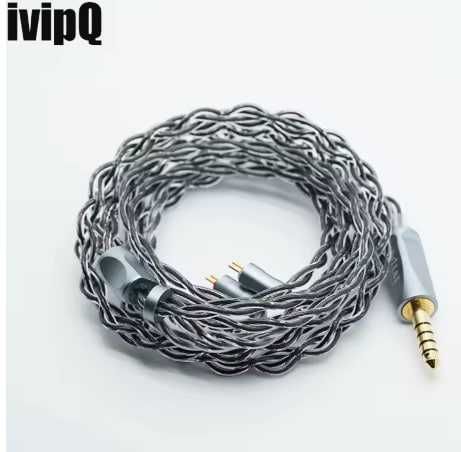 Кабель для повнорозмірних навушників  ivipQ-44. 8 core 6.35 mm   dual 3.5mm
