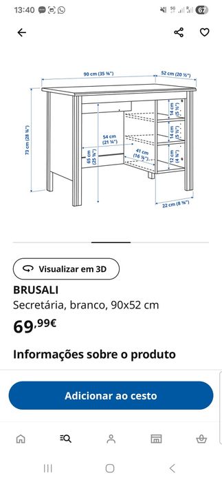 Secretária branca IKEA