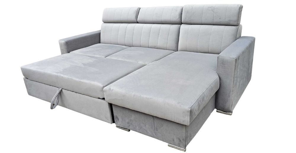 Narożnik Sofa Bristol Sprężyna, gąbka HR, Automat, Pojemnik