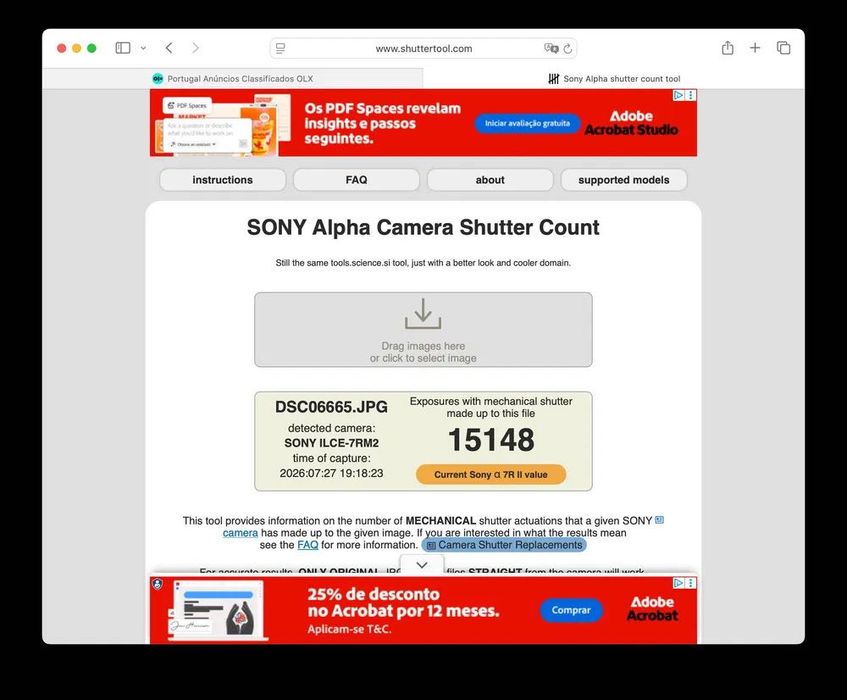 Sony α7R II 42,4 MP Full Frame / 15000 clicks