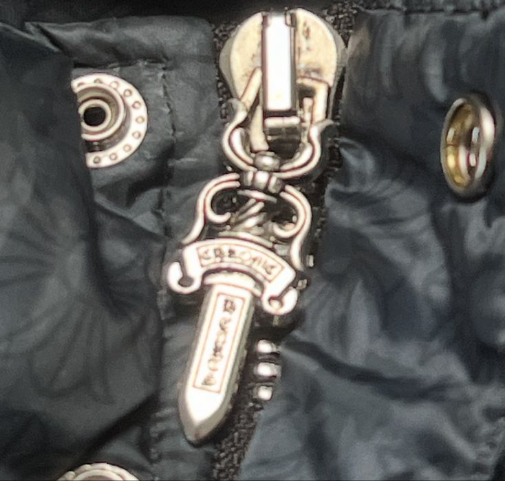 Kurtka puffer chrome hearts designer vintage jacket czarna black