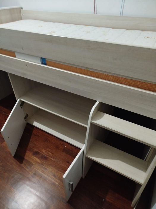 Cama de criança 90x190 cm com estrato e colchão