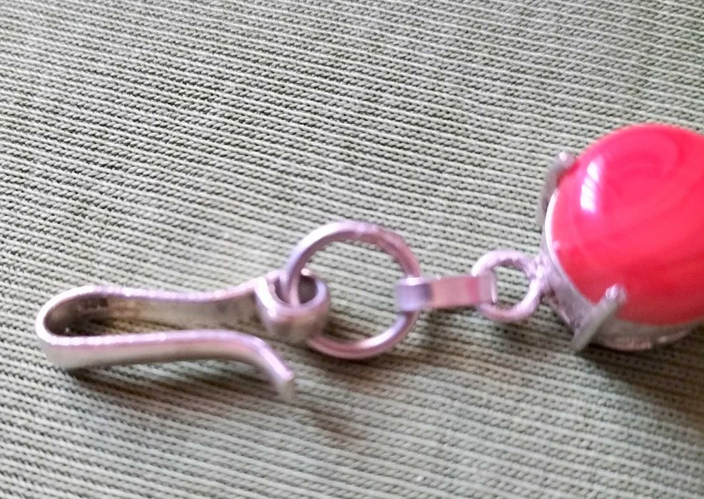 Pulseira em prata e coral