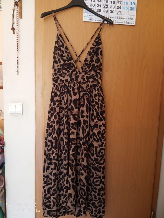 Vestido estampado comprido de alças, 38