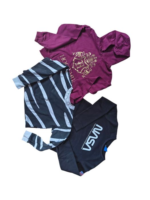 3 krótkie bluzy 134/146