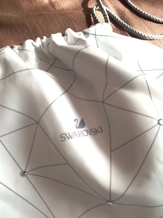 Swarovski plecak worek z cyrkoniami i kieszonką,