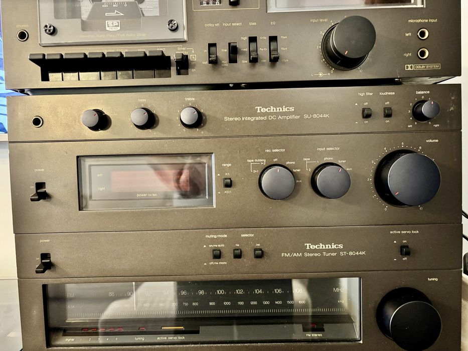 Wieża,Zestaw Vintage,Technics – Wzmacniacz, Tuner, Deck x2, CD