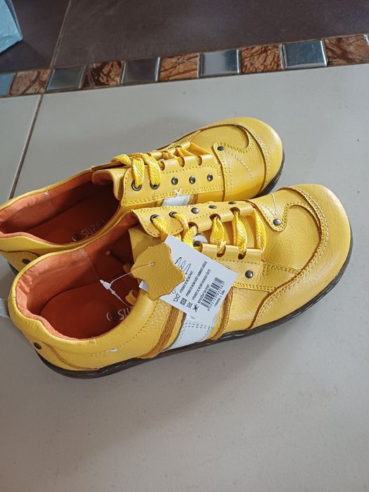 Buty 41 skóra naturalna żółte