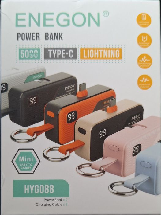 75Powerbank Enegon HYG088 Mini 5000mAh USB-C - 2szt
