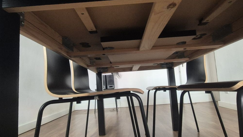 Mesa preta extensivel Ikea 200×80 para cozinha/sala/escritorio