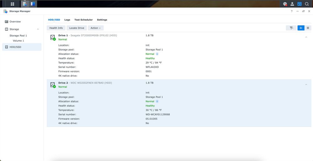 NAS Synology DS216SE + 2 HDD 3.5 2TB