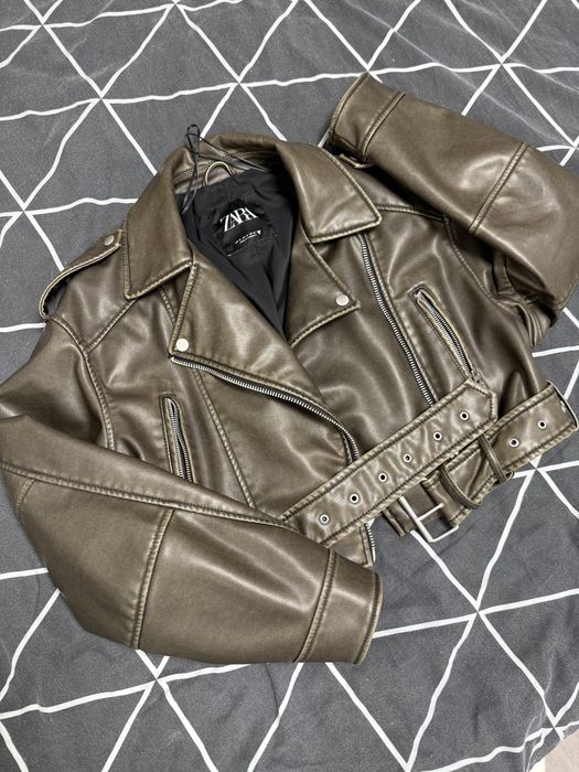 Нова Шкіряна куртка ZARA M жіноча (косуха)