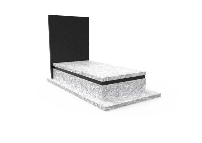 Nagrobek Granitowy Pomnik Premium Nowoczesny Granit Czarno-Biały