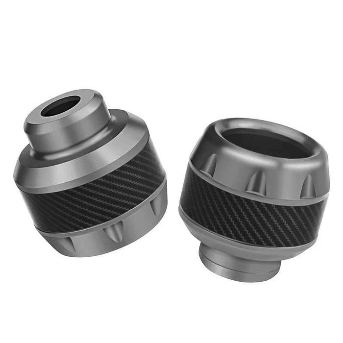 Mini-cogumelos cilíndricos proteção eixos - Par em alumínio e borracha