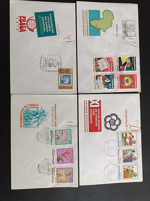 4 Envelopes Moçambique 1978 (c/ Defeito)